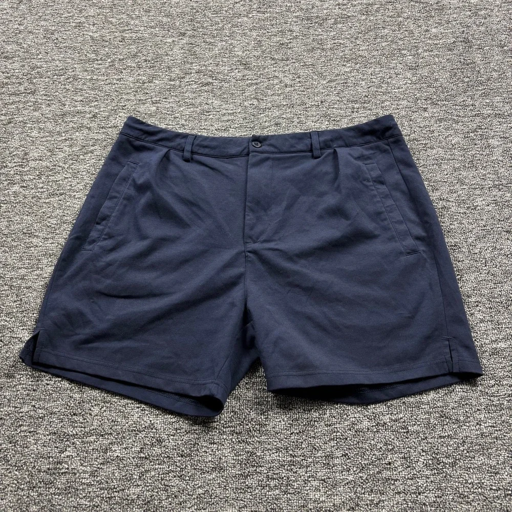 Athleisure YoungLA Navy Blue Performance Preppy Chino Shorts Size XL